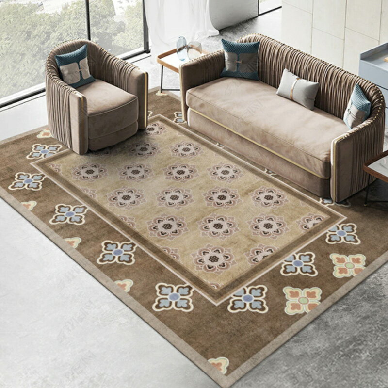 仿羊絨歐式地毯客廳茶幾沙發美式臥室床邊毯輕奢全鋪家用大面積毯