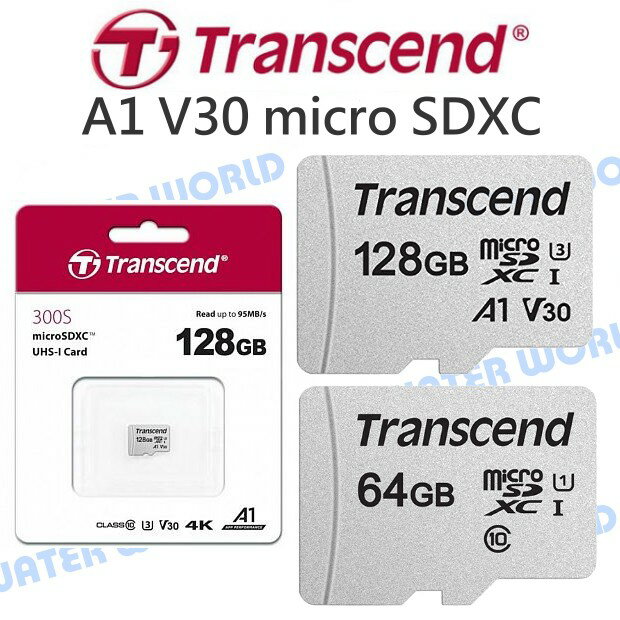 【中壢NOVA-水世界】創見 Transcend 64G 128G micro SDXC【R95 W45 U3】4K