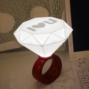 BO雜貨【SV9641】USB 鑽石造型 小夜燈 LED 情人節 求婚 結婚 告白小夜燈 桌燈 鑽戒燈 iloveyo