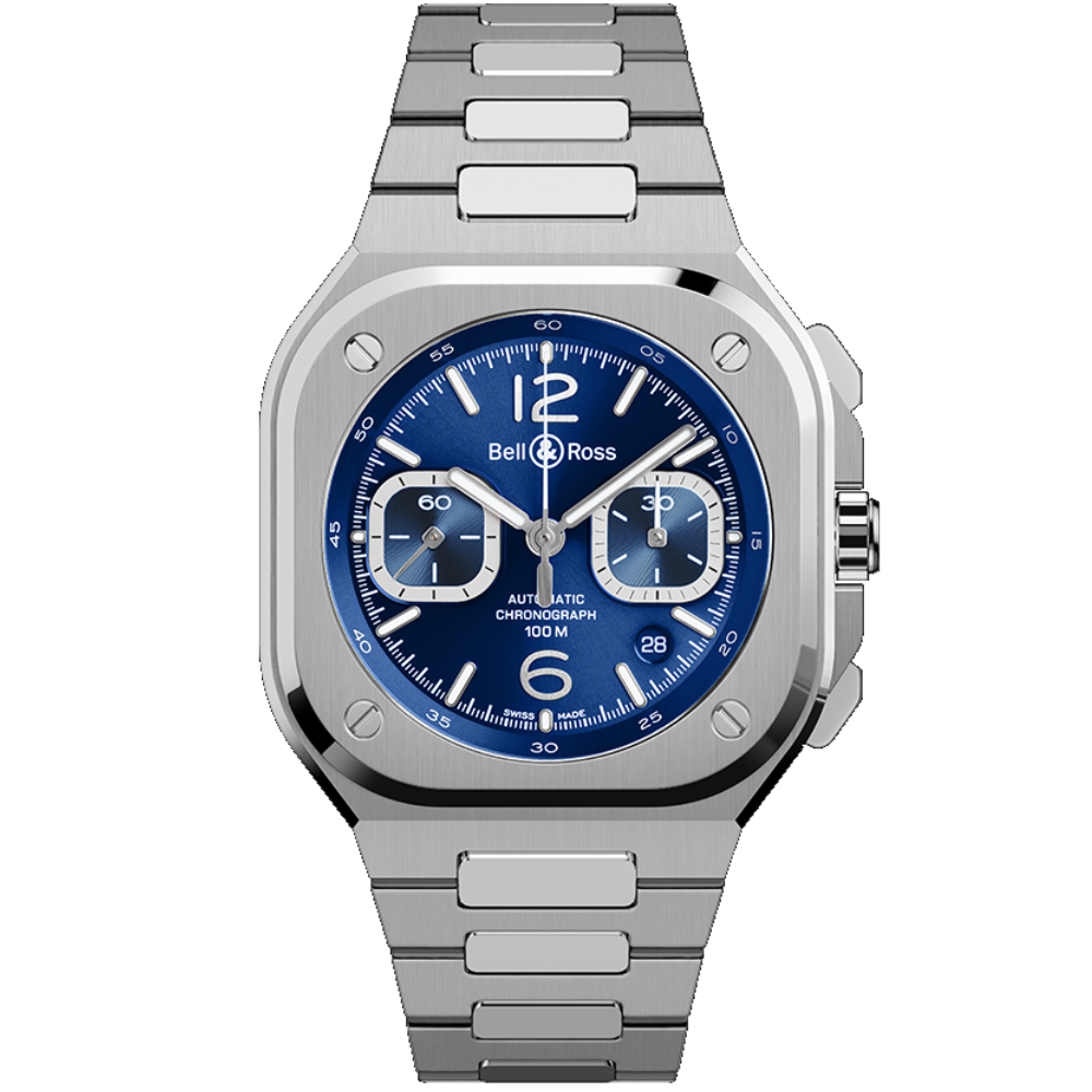 Bell & Ross 柏萊士 BR 05系列時尚計時機械錶(BR05C-BLU-ST/SST)-42mm-藍面鋼帶【刷卡回饋 分期0利率】【APP下單22%點數回饋】