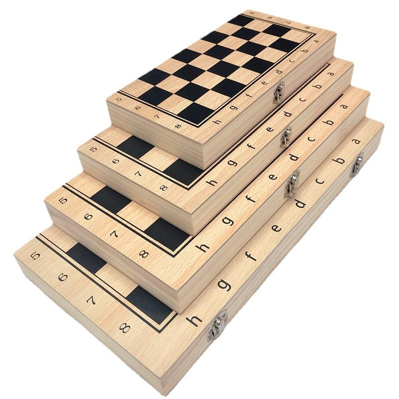 國際象棋 三合一木製國際象棋實木套裝可折疊可攜式競技益智玩具西洋棋 雙陸棋 旅行 交換禮物現貨