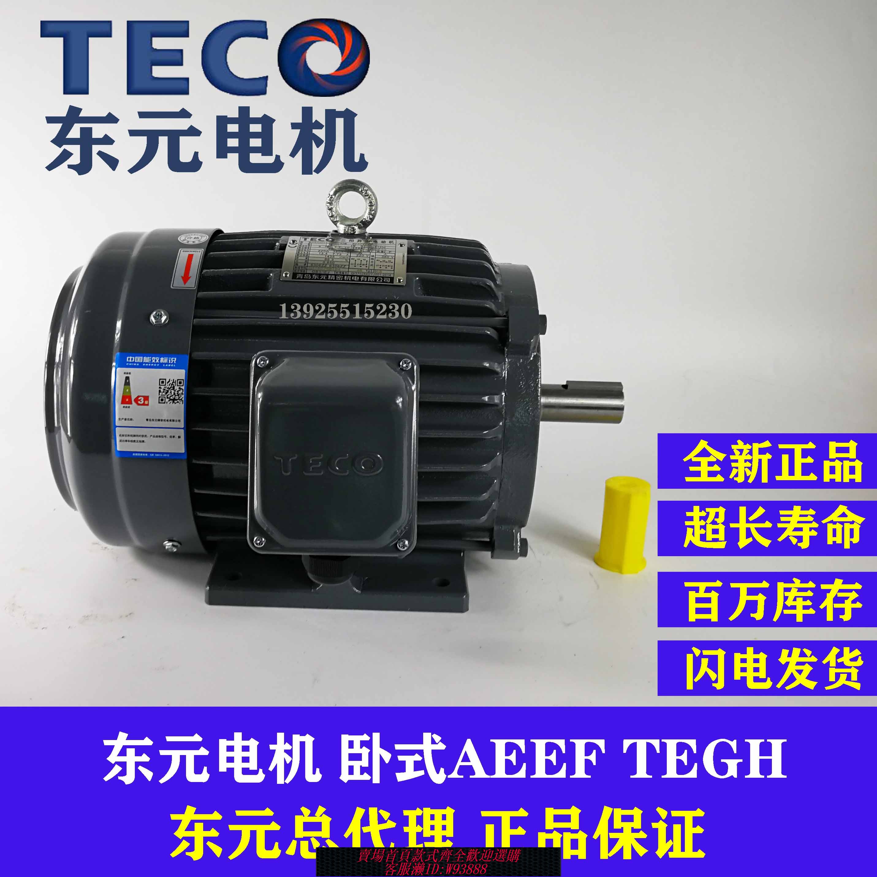 {台灣公司貨 可打統編}TECO東元電機2.2KW 3.7KW 5.5KW 7.5KW臥式AEEF TEGH制動剎車馬達