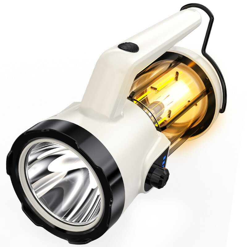 楓林宜居 手提式手電筒探照燈led戶外露營燈野營燈USB充電可掛營地燈