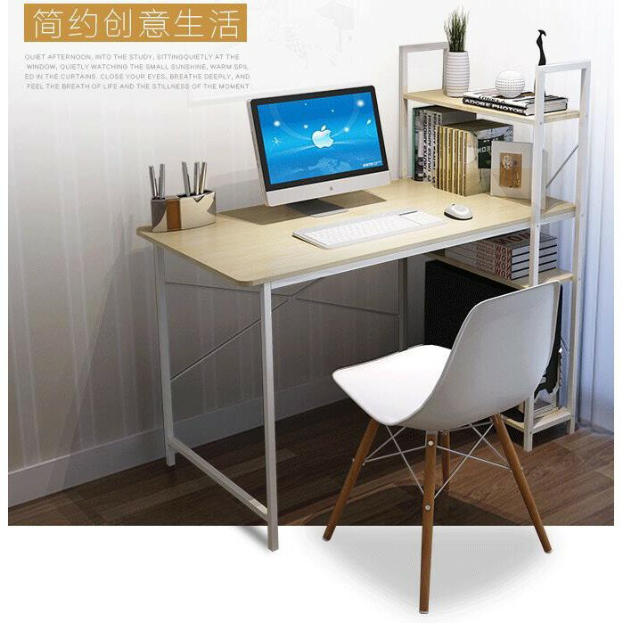 電腦桌台式家用經濟型書桌簡約現代學生寫字桌子臥室簡易書架組合ATF