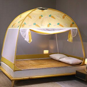 蒙古包蚊帳家用免安裝1.8m帳篷床上1.5m紋賬1.2防摔兒童可折疊2米