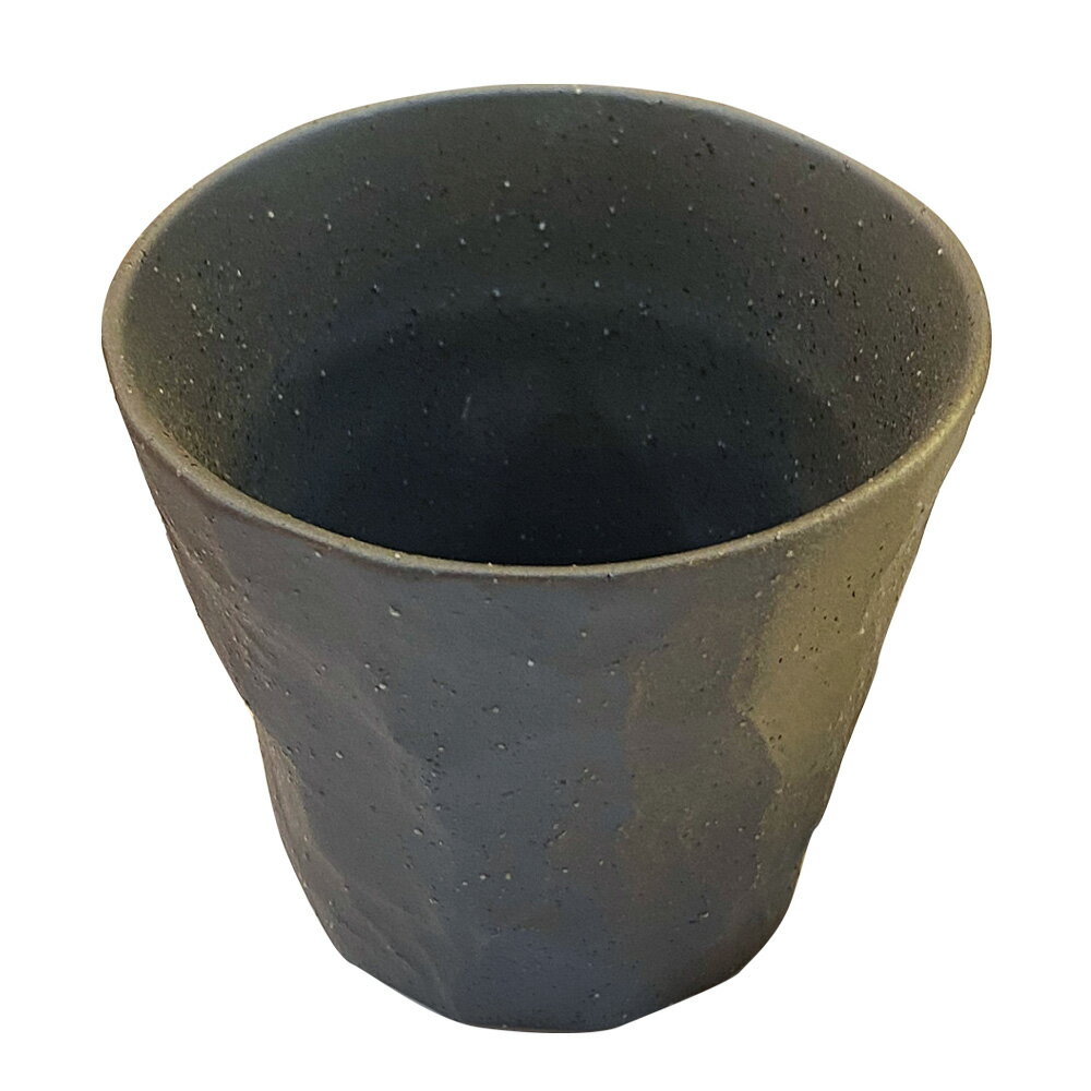 (日)美濃燒手摺紋杯-烏泥灰 日式 陶瓷 餐具