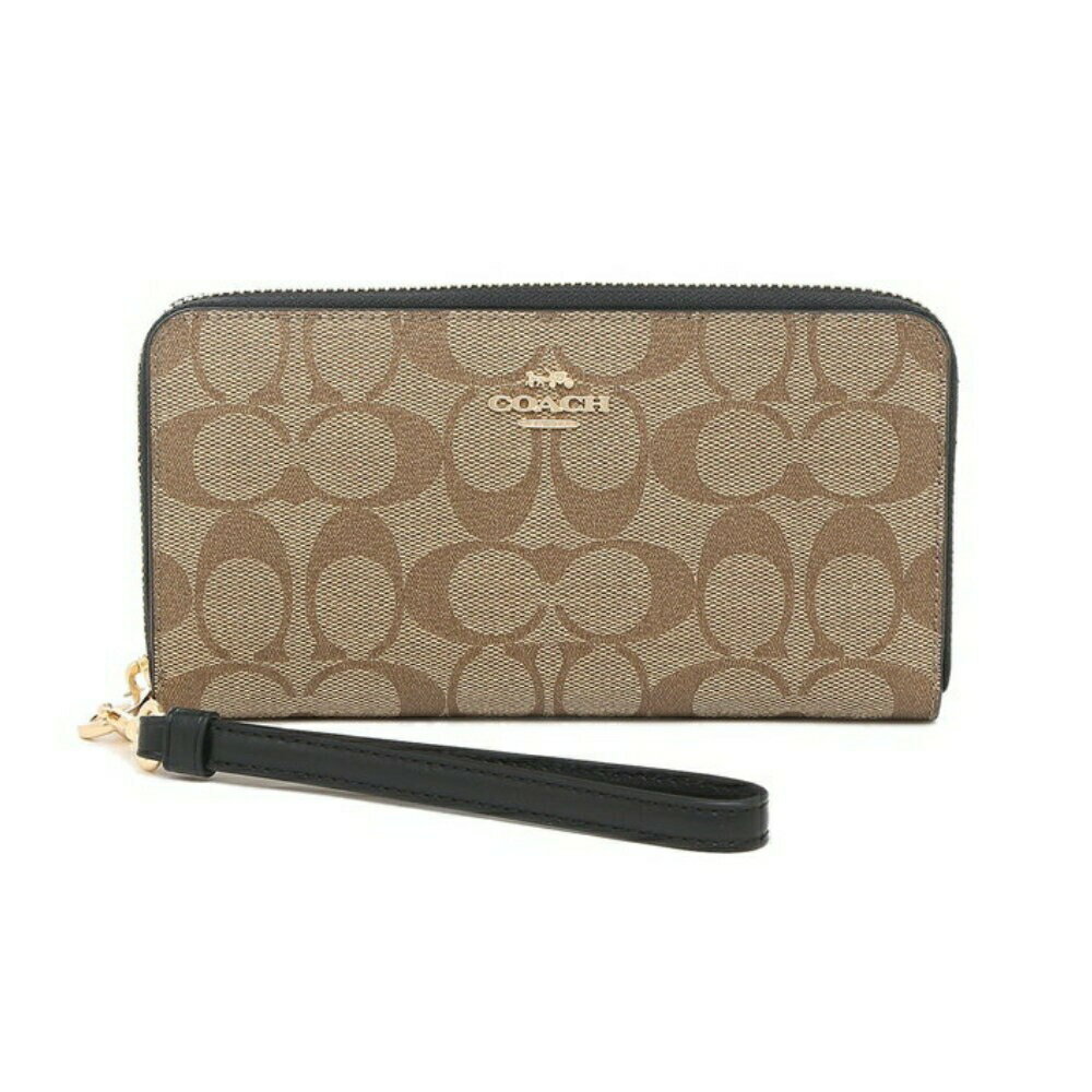 COACH 經典老花拉鏈長夾 LOGO不敗款 附帶手繩 手腕帶 4452(全新現貨限量出清80%OFF)~【 菲尼斯 國際精品 ★ APP下單天天10%點數回饋 】 0