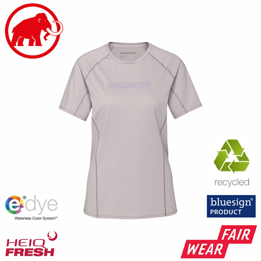 【MAMMUT 長毛象 女 Selun FL T-Shirt 機能LOGO短袖T恤《紫風輪》】1017-05060/圓領短袖