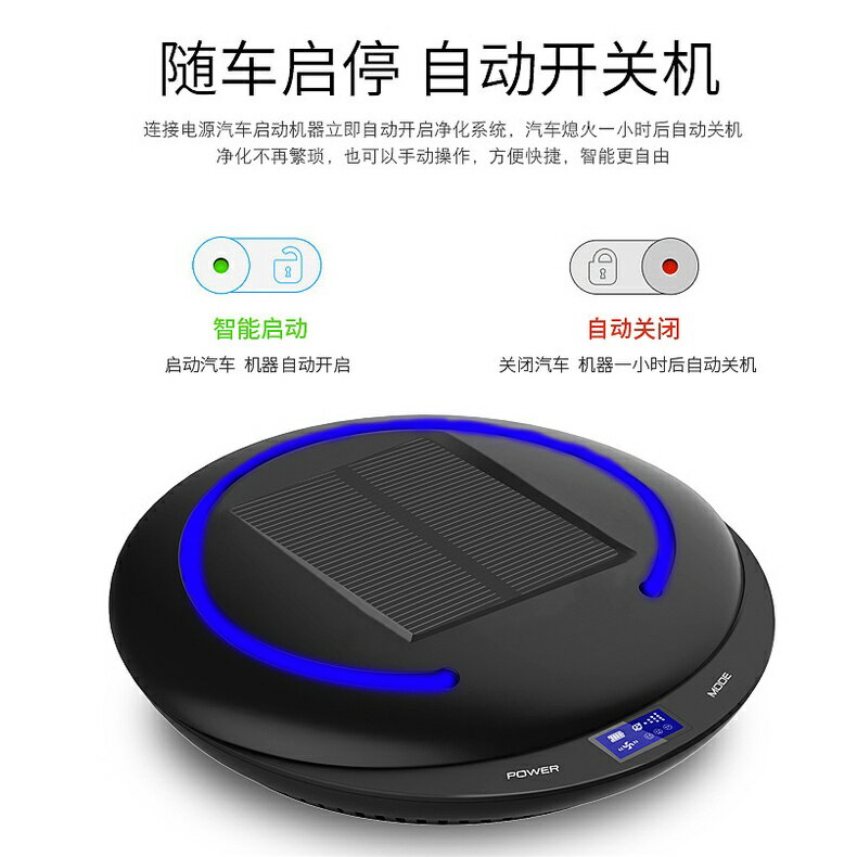 【小明淘家】太陽能車載空氣淨化器汽車用負離子香氛空氣淨化器除甲醛霧霾異味 5