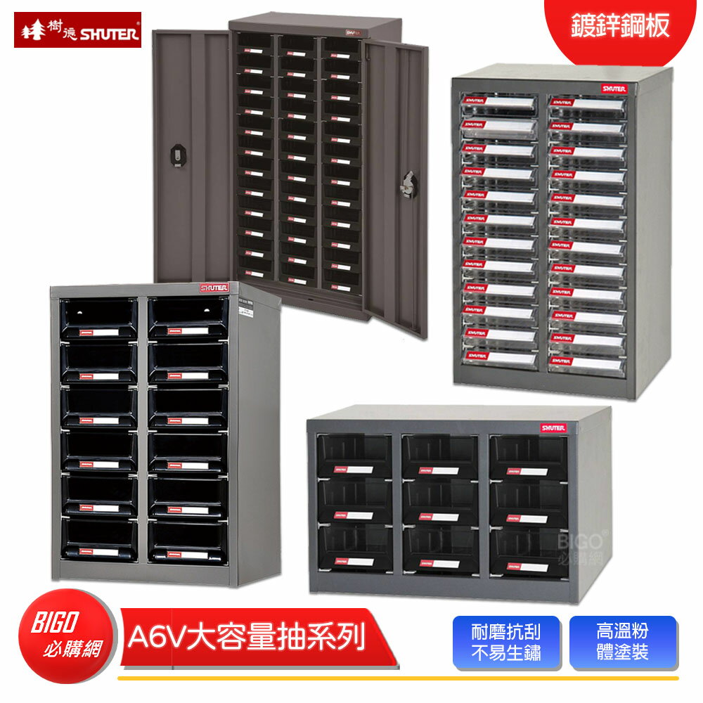 【SHUTER 樹德】 A6V大容量抽系列 零件櫃 零物件分類 整理櫃 零件分類櫃 收納櫃 工作櫃 置物櫃 分類櫃