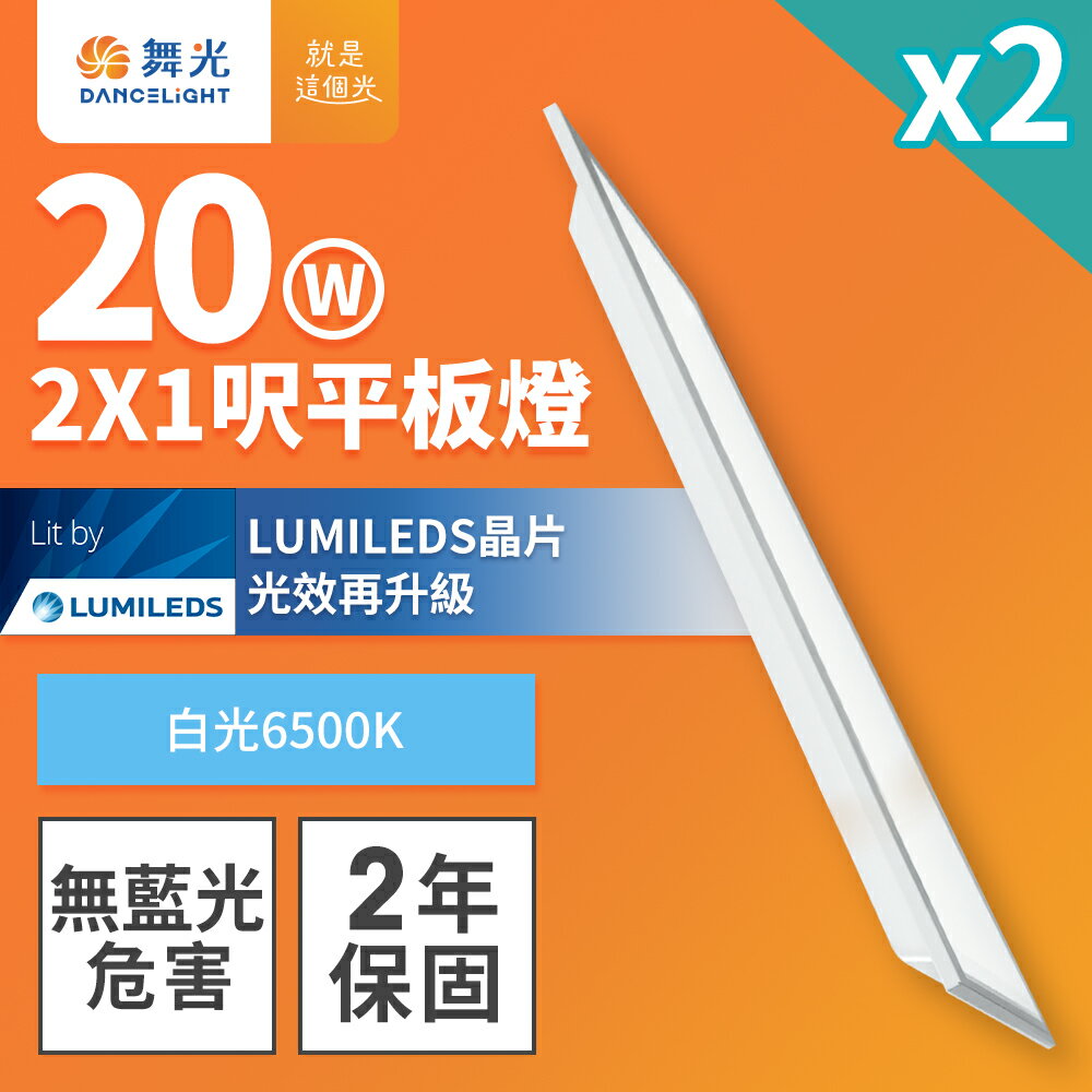 【DanceLight 舞光】2入組 2x1呎/2x2呎 20W/40W LED柔光平板燈 2年保固(白光/黃光/自然光)【領券滿額再折千7/31止】