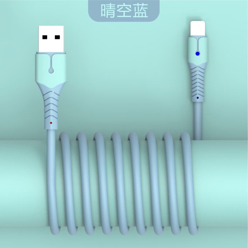 5A智能燈馬卡龍液態矽膠手機充電線 數據線蘋果oppo三星閃充線小米typec傳輸線安卓快充線 4