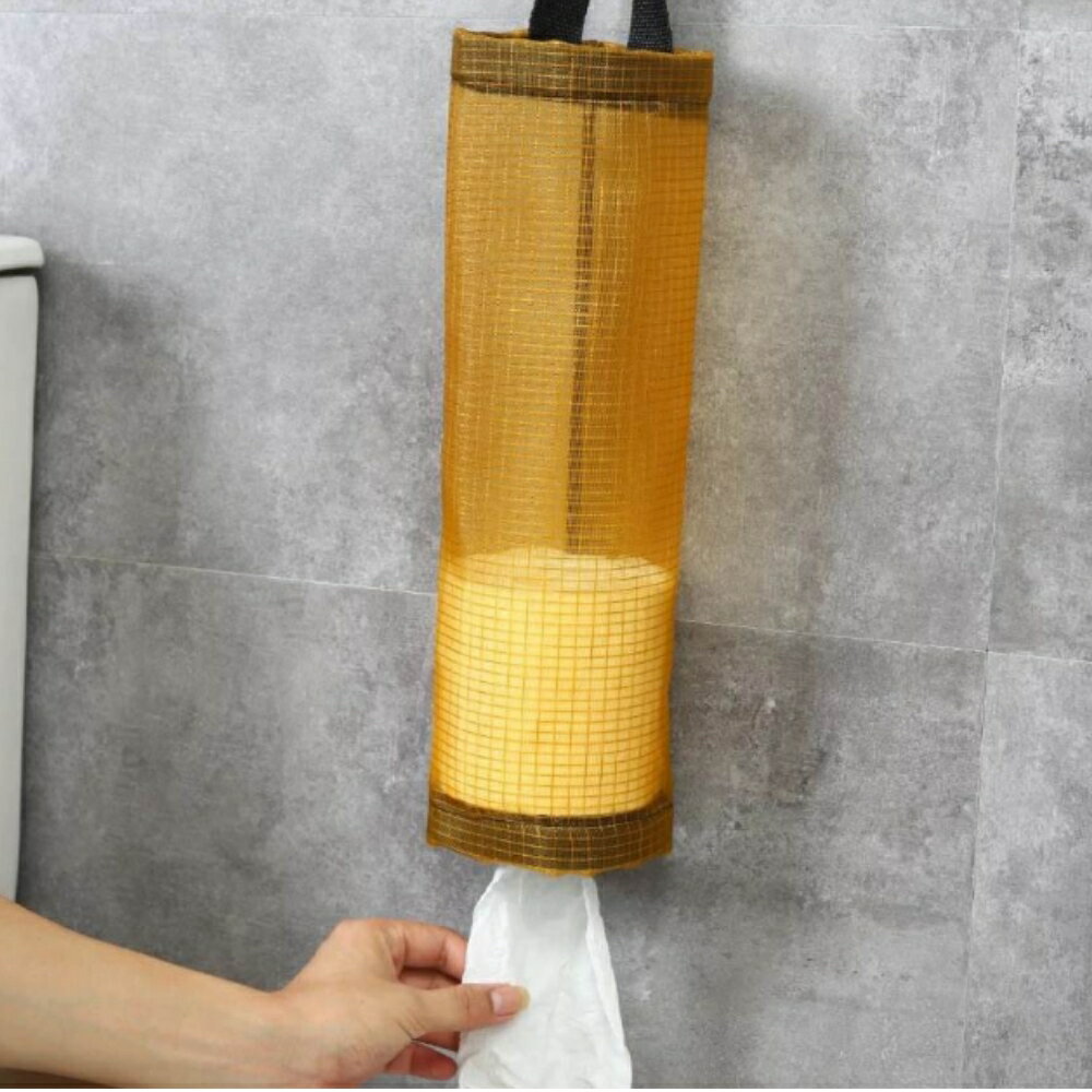 美麗大街【1111083036】兩色一組 可掛式垃圾袋收納袋廚房塑膠袋收納網袋包 9