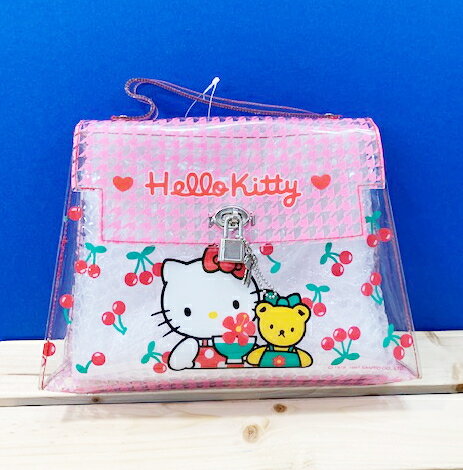 【震撼精品百貨】Hello Kitty 凱蒂貓 Sanrio HELLO KITTY防水迷你手拿包-透明櫻桃#05840 震撼日式精品百貨