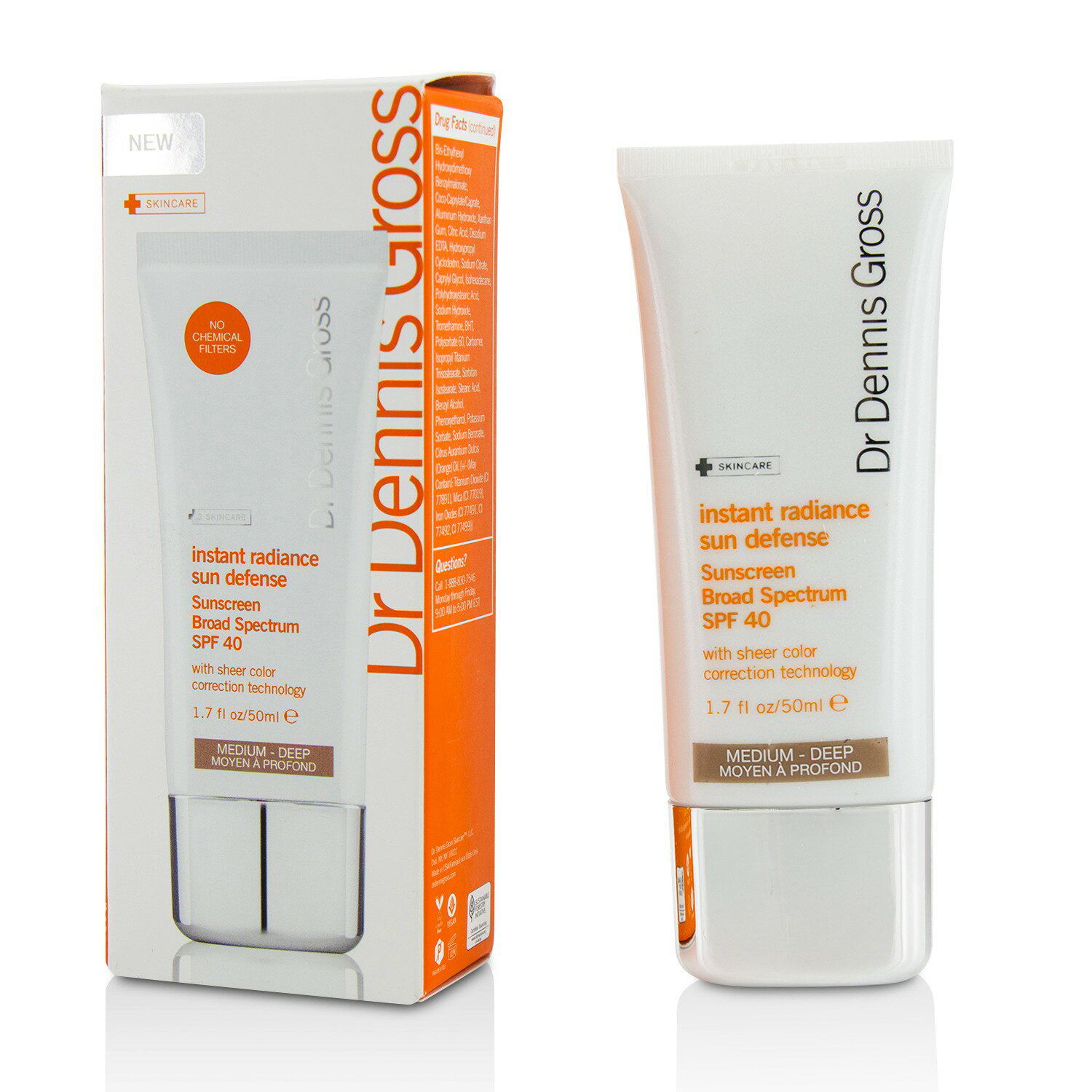 葛羅士博士 Dr Dennis Gross - 瞬間光采防曬乳SPF 40 Instant Radiance Sun Defense Sunscreen Broad Spectrum SPF 40-中等-深層