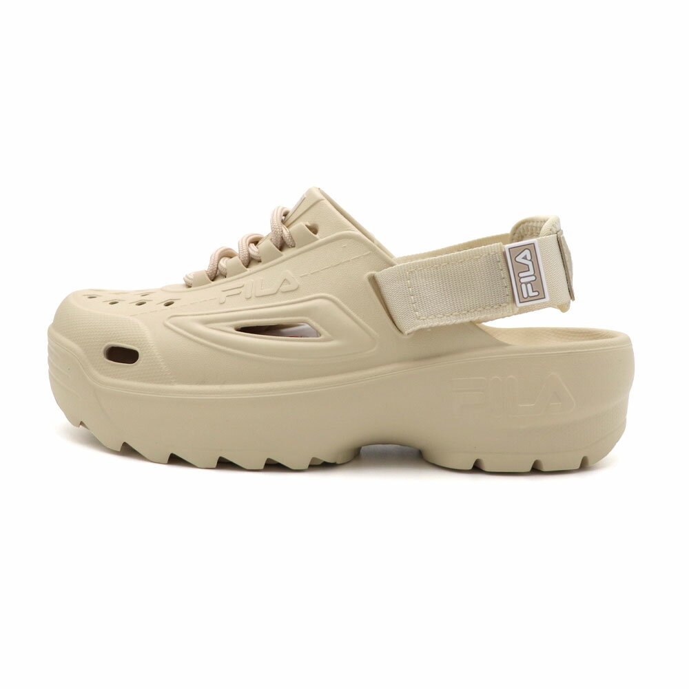 【全館滿額折】 FILA Subversion 奶茶色 鋸齒 厚底 懶人 涼拖鞋 女款 J2634【新竹皇家4-S348Y-173】
