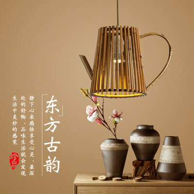 公司貨 可開票 110V 日式竹燈創意東南亞過道咖啡廳餐廳中式仿古裝飾茶樓竹編吊燈具 快速發貨