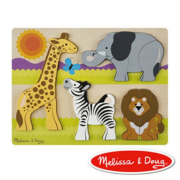 美國瑪莉莎 Melissa & Doug 厚塊拼圖 非洲動物園