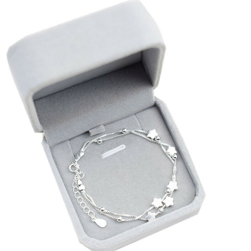 s925純銀雙層星星手鏈女潮日韓簡約氣質超仙森系學生甜美生日禮物 4