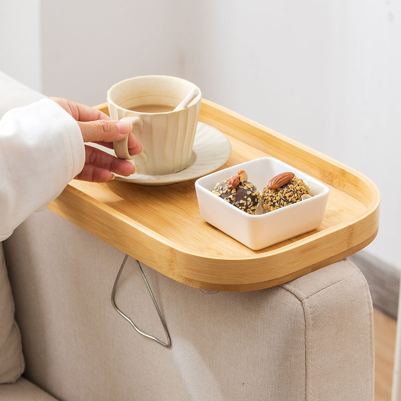 可開發票 沙發扶手托盤 沙發果盤托盤網紅意式家用客廳日式茶盤簡約小戶型復古茶幾收納盤