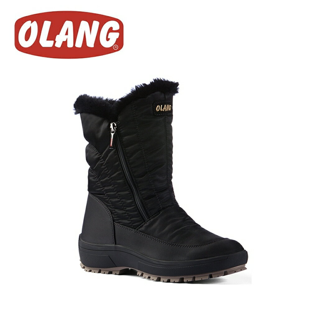 【OLANG 義大利 MONICA OLANTEX 雙拉鍊防水雪靴《黑》】1604/保暖/滑雪/雪地