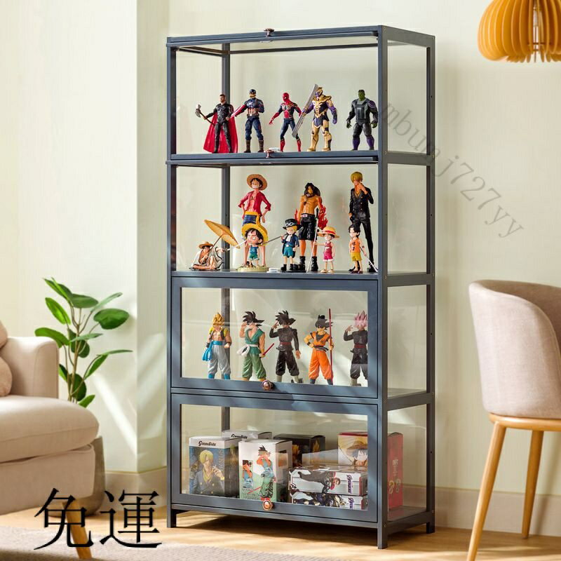 工廠現貨 免運 含發票 手辦展示櫃仿玻璃透明防塵陳列櫃樂高玩具亞剋力收納盒書櫃置物架