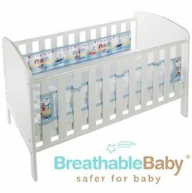 英國【BreathableBaby】透氣嬰兒床圍 兩側型 (19431海洋帆船款)【紫貝殼】