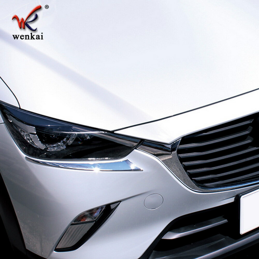 適用於馬自達CX-3改裝車身前大燈眉專用飾條亮片 頭燈前照射燈眉