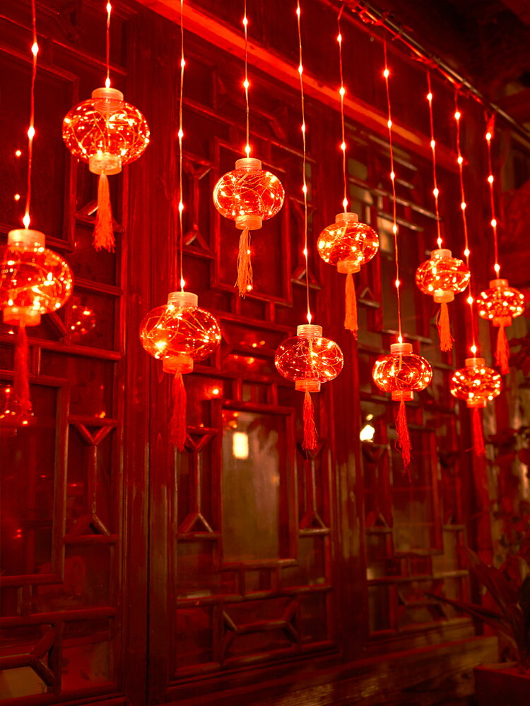 新年裝飾燈籠2024龍年過年裝飾掛件春節客廳布置年貨小紅燈籠掛飾