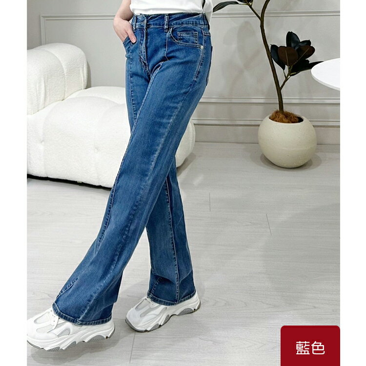 開扣小直筒牛仔褲(L-3L) 【B370317】 1