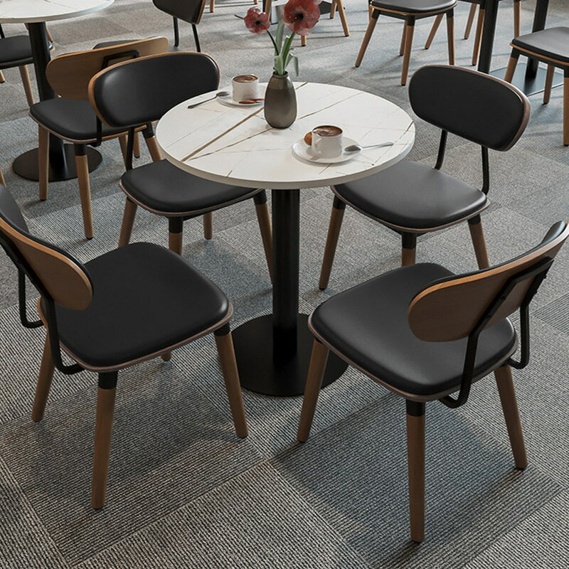 免運 可開發票 鐵藝實木設計師餐椅北歐簡約現代咖啡廳奶茶店餐廳復古工業風椅子