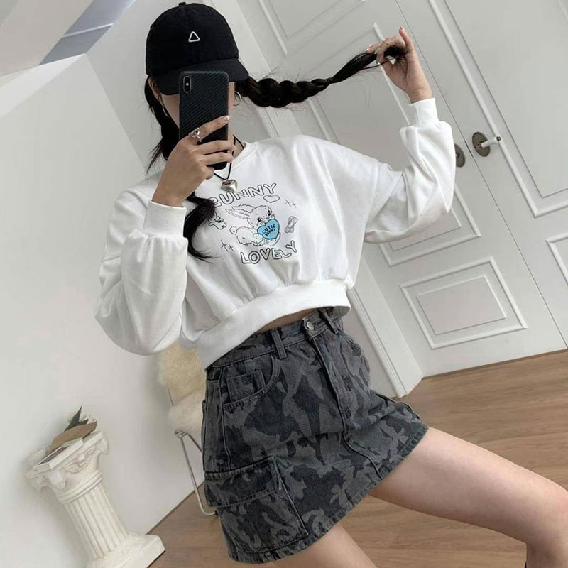 ANNAS 正韓兔子長袖衛衣 卡通短版T 韓國 多巴胺穿搭 Y2K