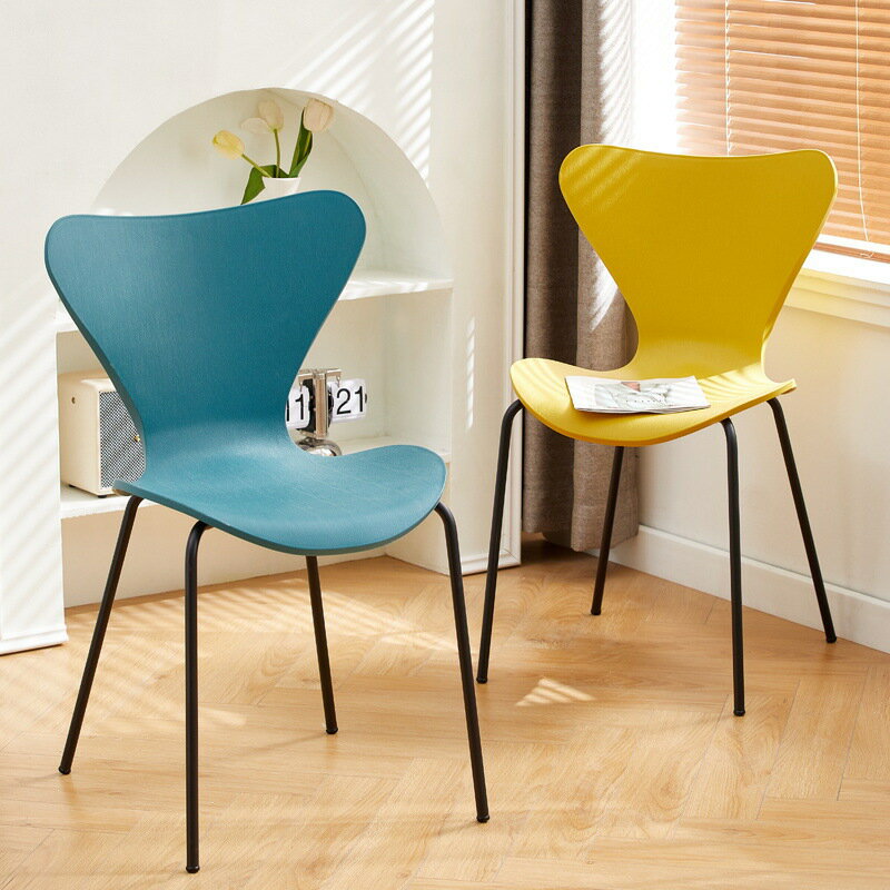 家用靠背椅子加厚塑料椅北歐簡約塑膠餐椅戶外椅休閑桌椅餐廳凳子