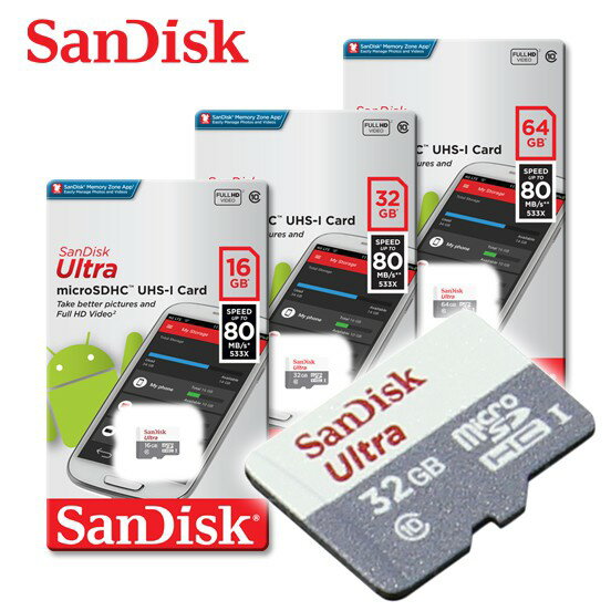 SANDISK NEW ULTRA 80MB /s micro SDHC / SDXC UHS-I 記憶卡