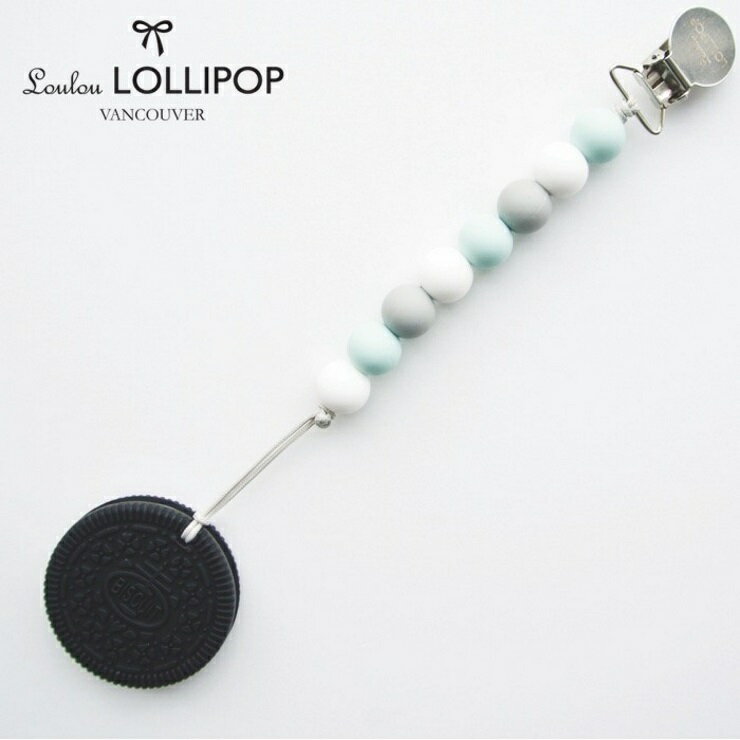 加拿大loulou lollipop 餅乾固齒器組/奶嘴鍊夾-蔚藍海