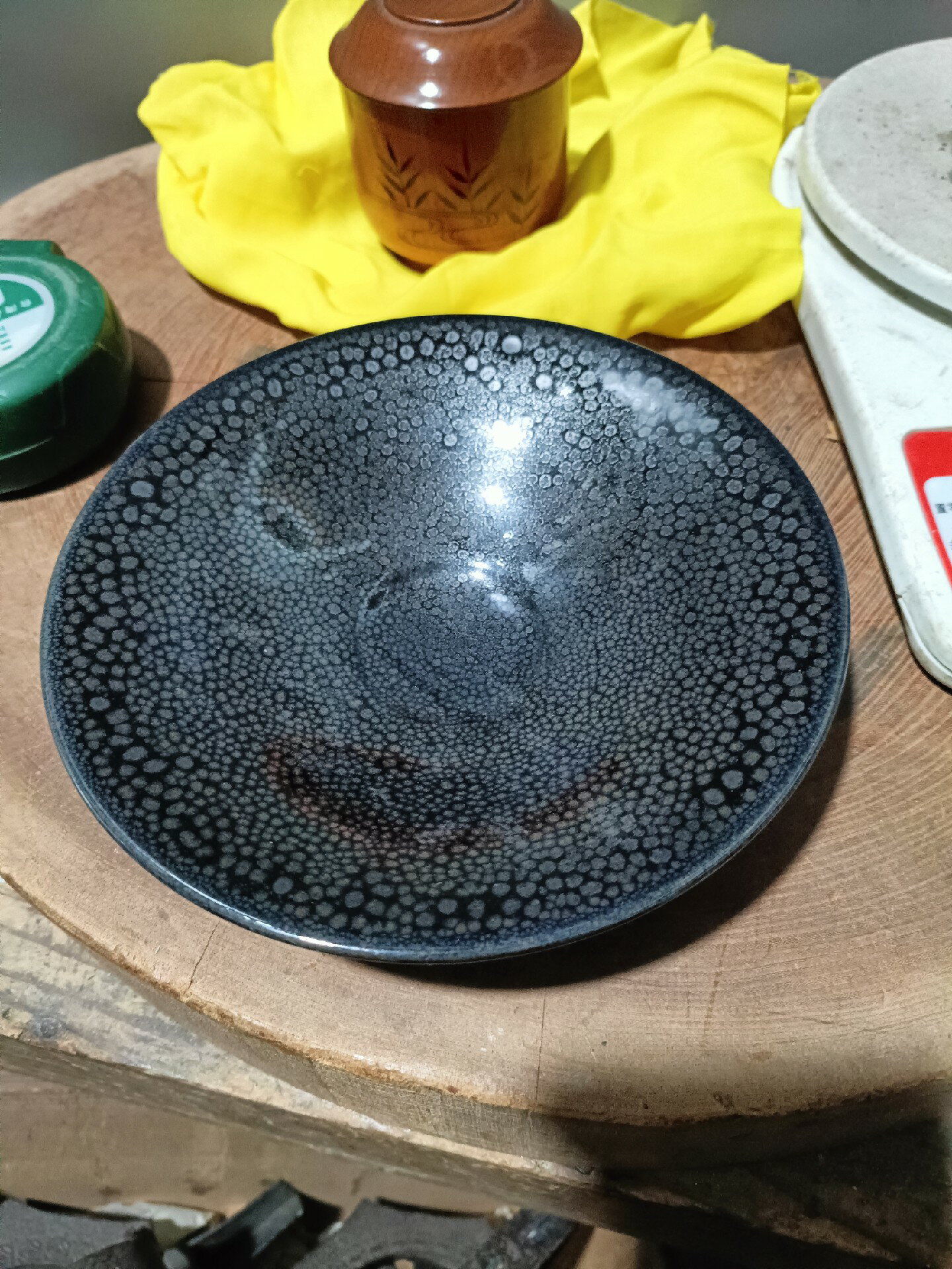 日本回流瓷器陶器昭和時期油滴天目盞盤皿。全品保真，茶道。果子