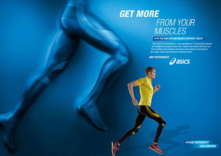 Asics motion muscle hot sale support tights