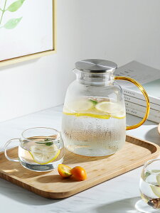 大容量玻璃冷水壺泡檸檬涼白開水杯耐高溫儲水容器2L家用客廳套裝