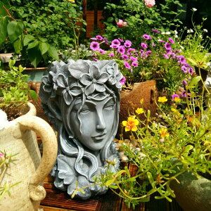 女神頭花盆大號多肉植物大口徑創意北歐維納斯雕像花園裝飾擺設