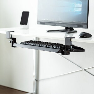 免運 日本SANWA鍵盤托架 桌面延長板 角度可調節抽屜滑鼠托旋轉收納架 桌子加寬延伸板 免打孔人體工學桌下支架 滑軌夾