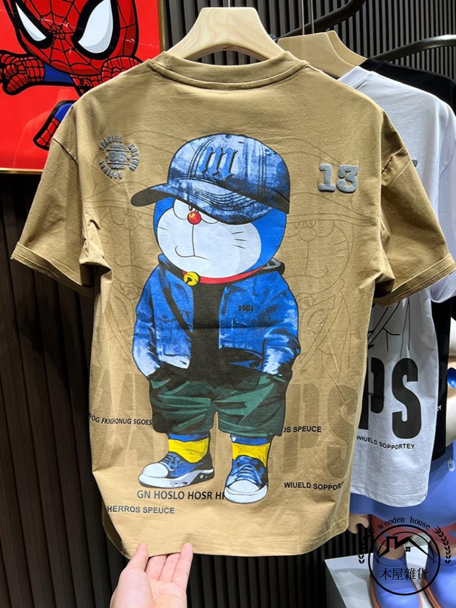 t恤男裝短袖卡通歐貨高階純棉時尚百搭圓領上衣流行男士服裝【木屋雜貨】