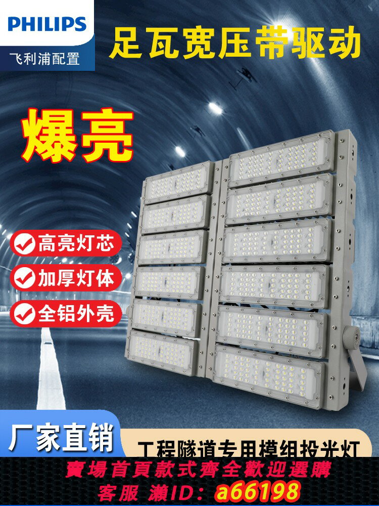 【臺灣公司 可開發票】飛利浦隧道燈模組500W大功率投光燈戶外防水球場燈高桿路燈