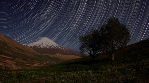 EAN 7435720093071 product image for Star trails above Mount Damavand Iran Poster Print by Amin JamshidiStocktrek Ima | upcitemdb.com