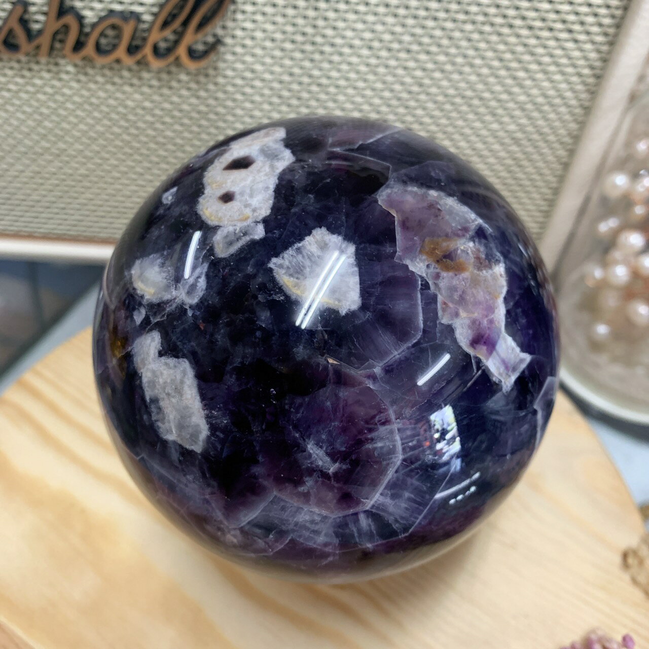 Sweet Heart 田芯精品❤️天然 大能量 虎牙紫水晶球🔮直徑9.5cm 正財 開智慧 貴人必備 NO.295 3