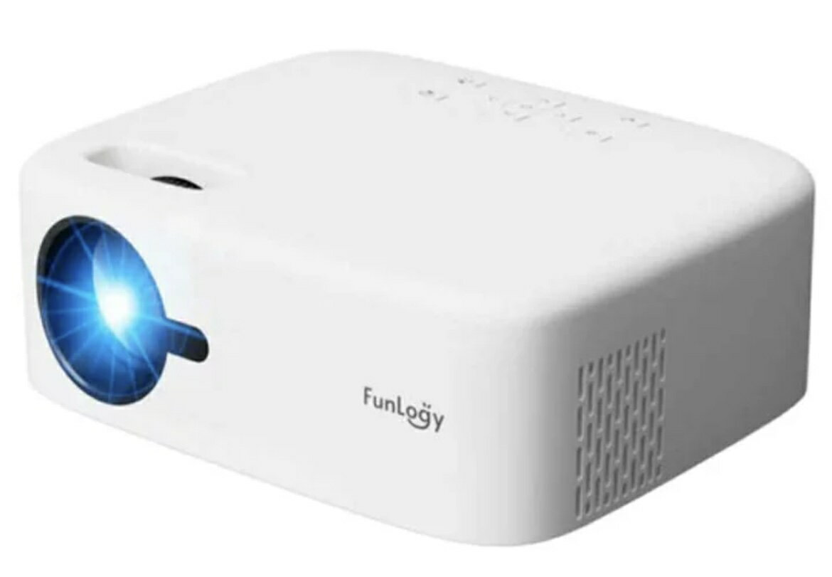 日本代購 FunLogy 投影機 小型投影儀 HOME2 小型家用 智慧手機 DVD 移動投影儀 200 ANSI 流明家庭影院電視 DVD 有線連線 iPhone 連線高畫質 iPhone PC 遊戲 PC USB SD iPad 電影