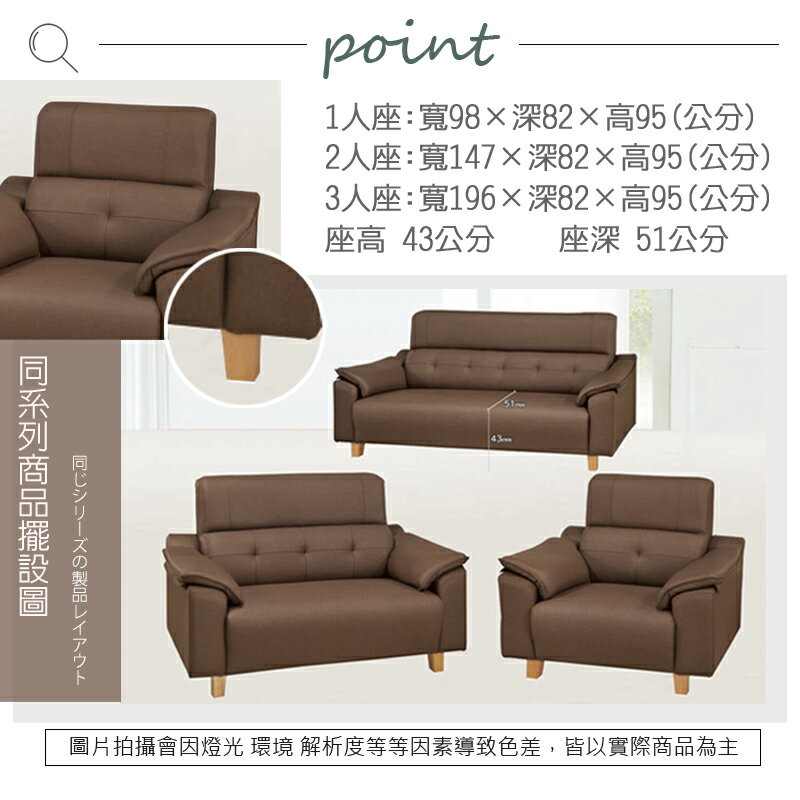 《風格居家Style》伊登沙發/全組/1+2+3 216-11-LV 3