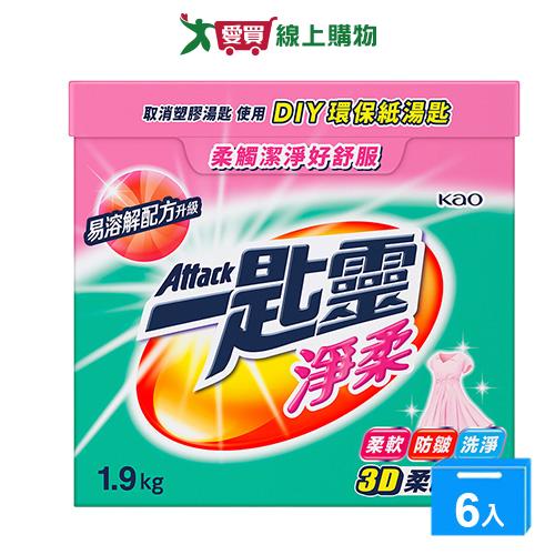 一匙靈超濃縮洗衣粉-淨柔1.9kgx6入(箱)【愛買】