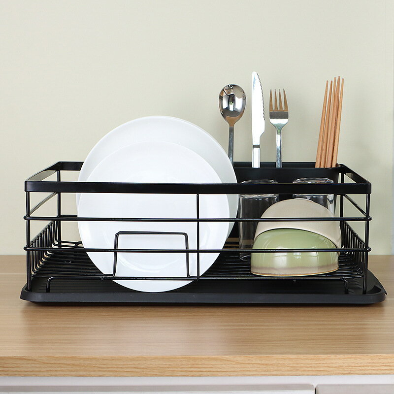 楓林宜居 批發定制 廚房多功能黑色瀝水架水槽置物架 家用盤子碗架濾水架