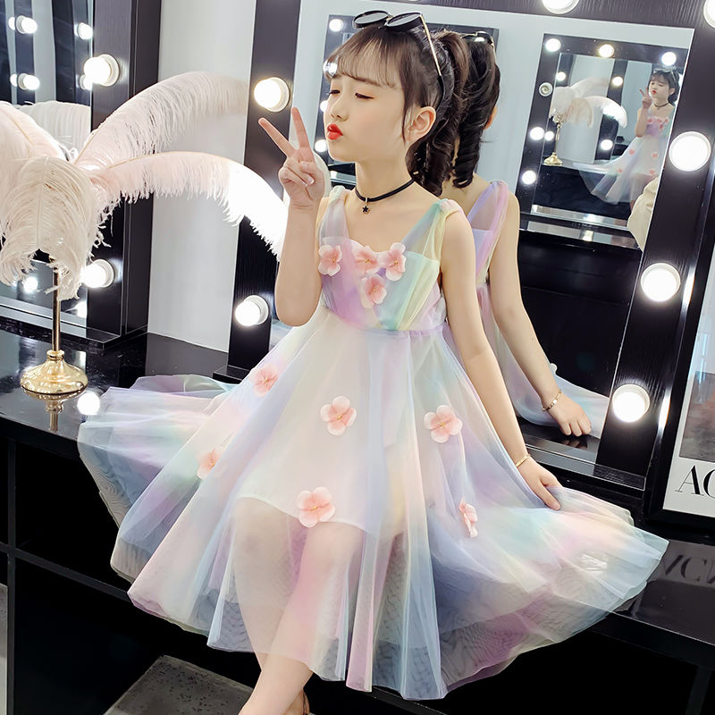 女童連衣裙春夏裝2022年新款兒童洋氣網紅兒童韓版夏季公主紗裙子