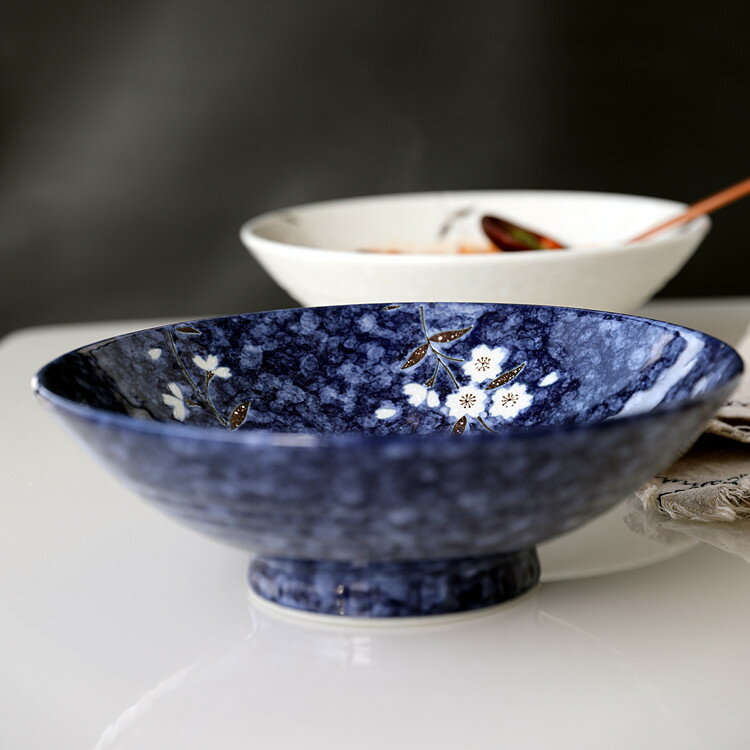 日本進口陶瓷餐具櫻花大斗笠面碗螺螄粉大碗湯碗餛飩碗日式風格